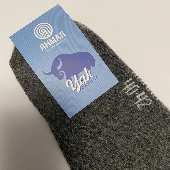 Yak wool blend thermal socks grey made in Mongolia size 40-42 - Picture 3 of 4